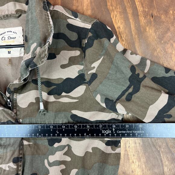Ci Sono Originals Womens Jacket Green Camouflage Utility 100% Cotton Medium - Picture 8 of 13